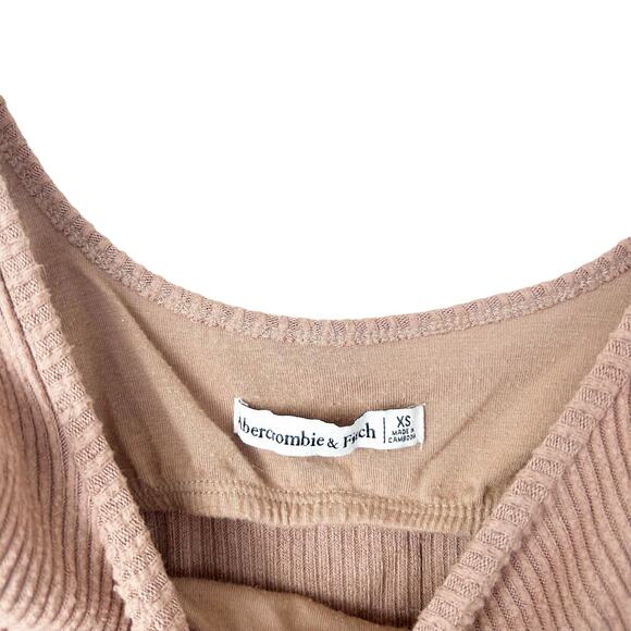 Abercrombie & Fitch Tan Ribbed Sports Bra Sz XS - Picture 2 of 3